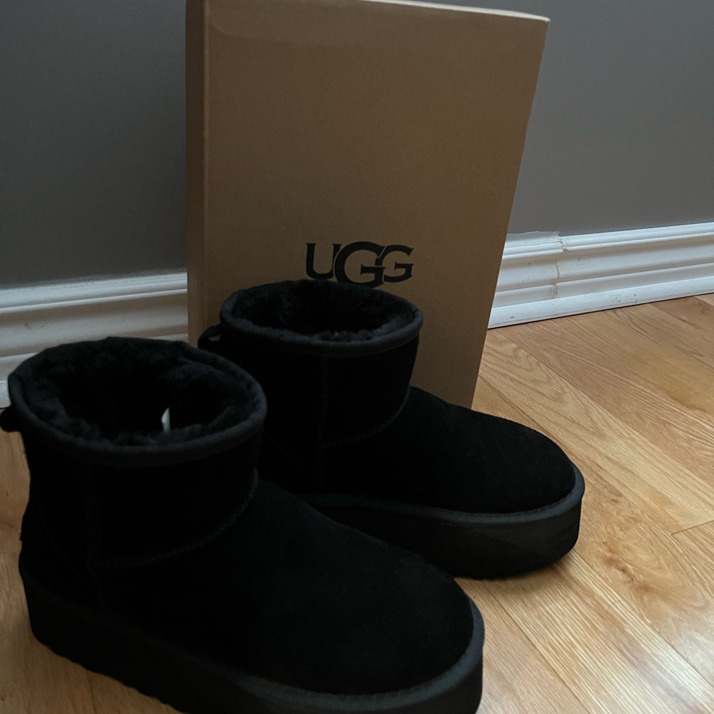 UGG Classic Black Suede Footwear